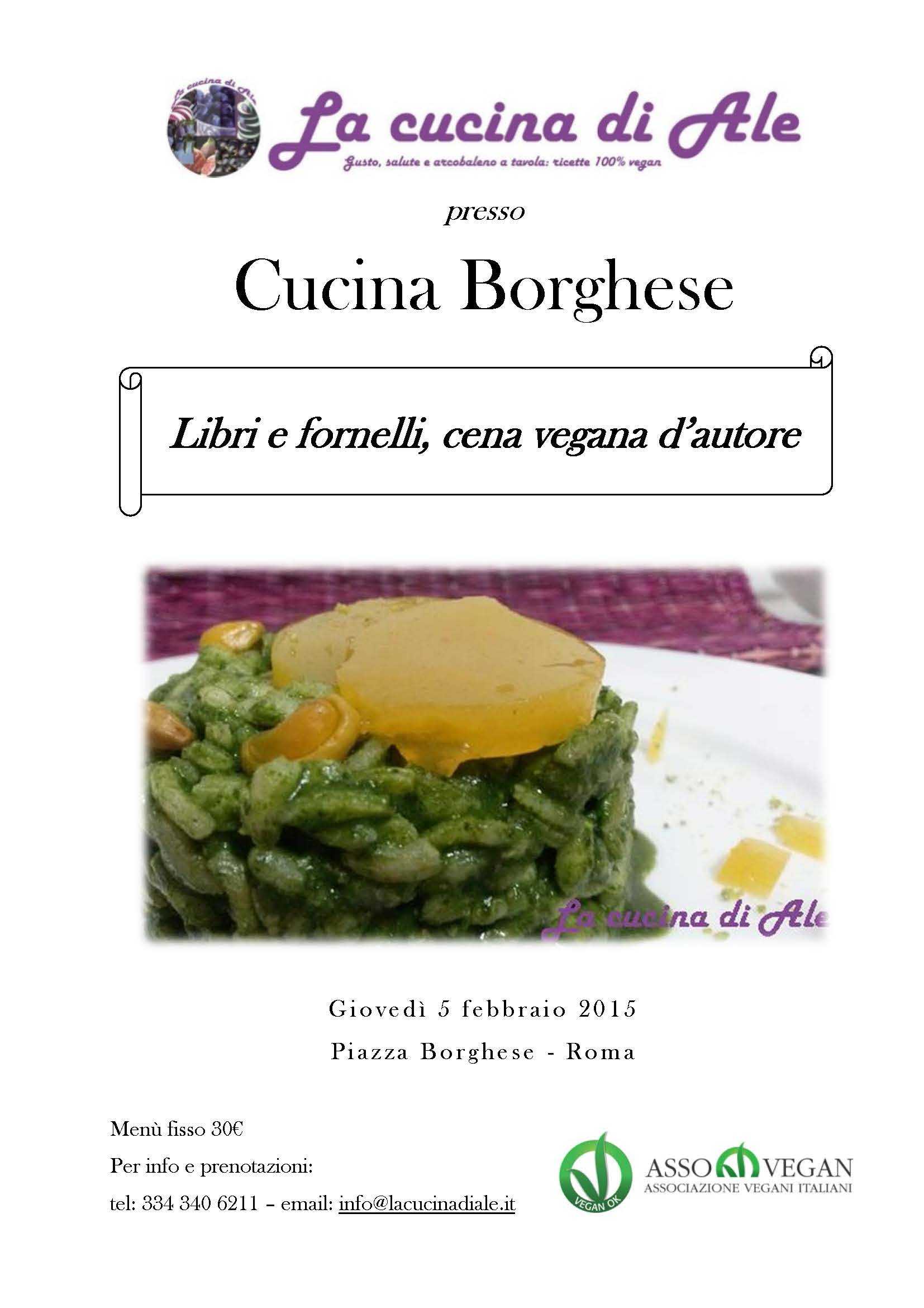 Cena veg, a Cucina Borghese torna libri e fornelli