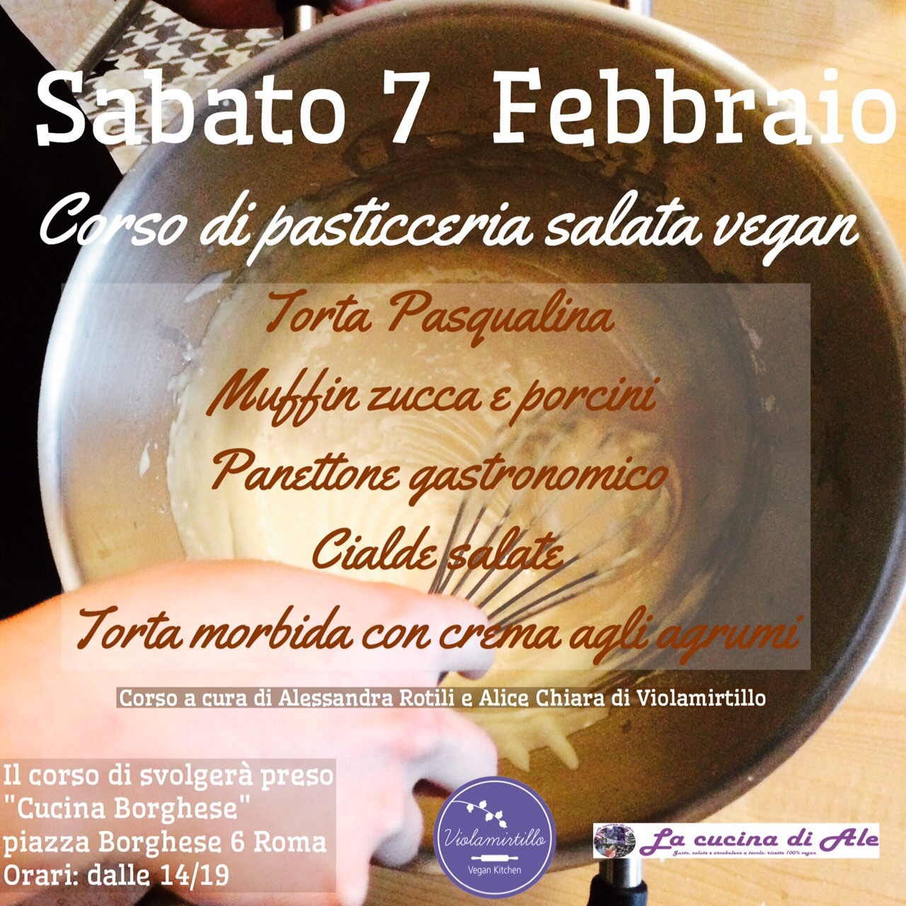 Pasticceria vegan, ma salata... corso a Cucina Borghese