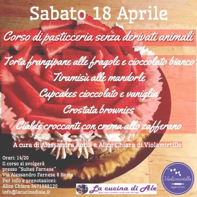 Corso di pasticceria 'senza derivati animali'