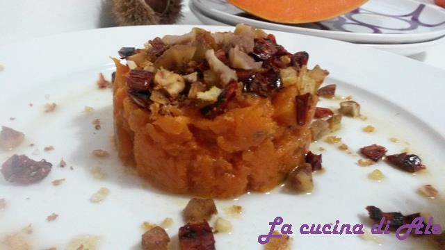 Zucca con crumble di castagne