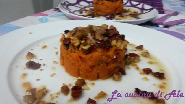 Zucca con crumble di castagne