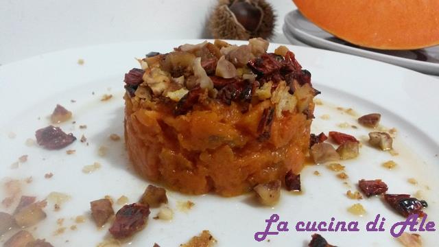 Zucca con crumble di castagne