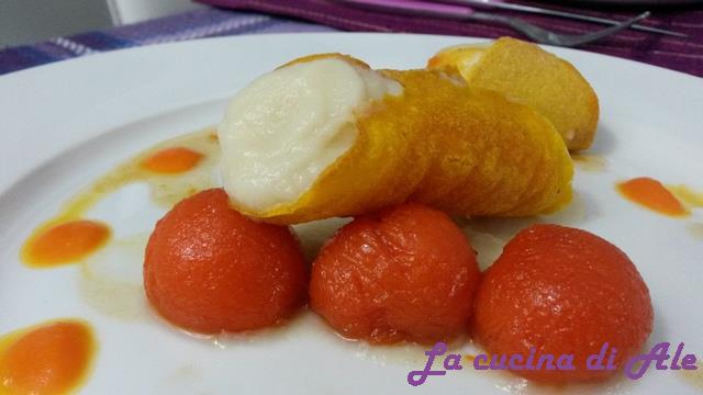 Cannoli di zucca in crema