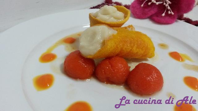 Cannoli di zucca in crema